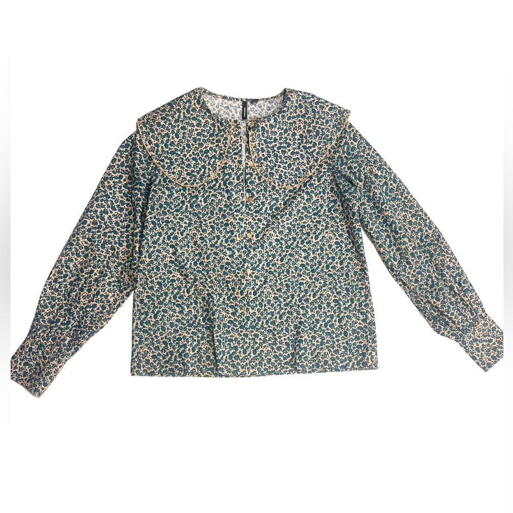 Veto Moda Cotton Floral Collar Top